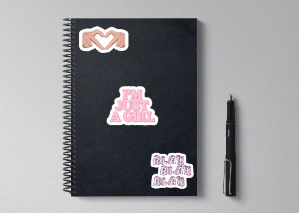 Notebook mockup(girl+blah+heart)