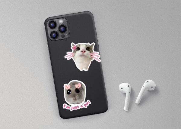phone case mockup(girl + cat)